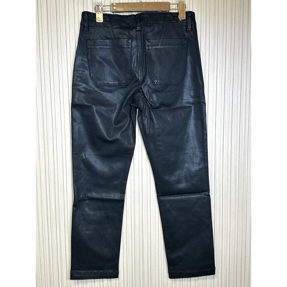 PAIGE Mayslie Straight Ankle in Black Fog Luxe Coating Size 29 - Picture 2 of 9